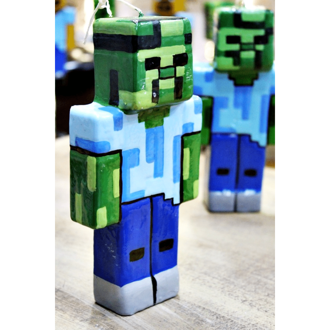 Λαμπάδα Πασχαλινή (Gerakis) Mindcraft 3D μπλε-πράσινο 21x10x4cm 003126