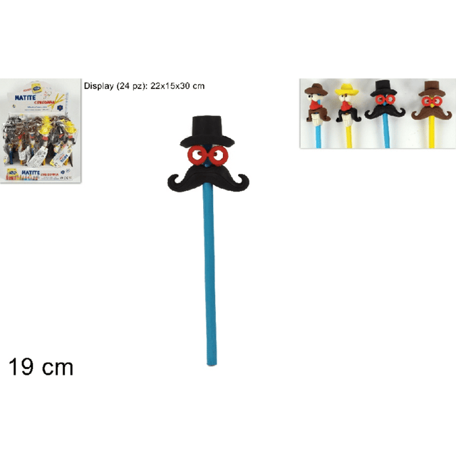 Μολύβι 19cm Με Σβήστρα Σχέδιο Φατσούλα Art.25051 Welkhome
