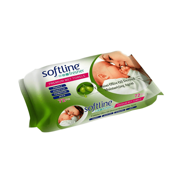 Μωρομάντηλα Softline 72τμχ. με εκχυλίσματα Ελιάς
