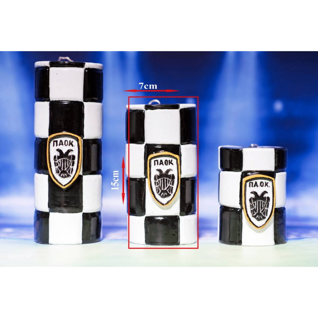 ΠΑΟΚ Κερί κύβοι χειροποίητο κέρινο σήμα 7x15cm. 003098