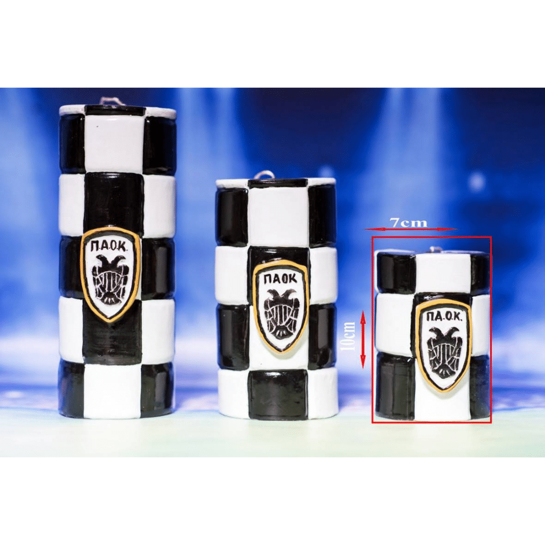 ΠΑΟΚ Κερί κύβοι χειροποίητο κέρινο σήμα 7x10cm. 003097