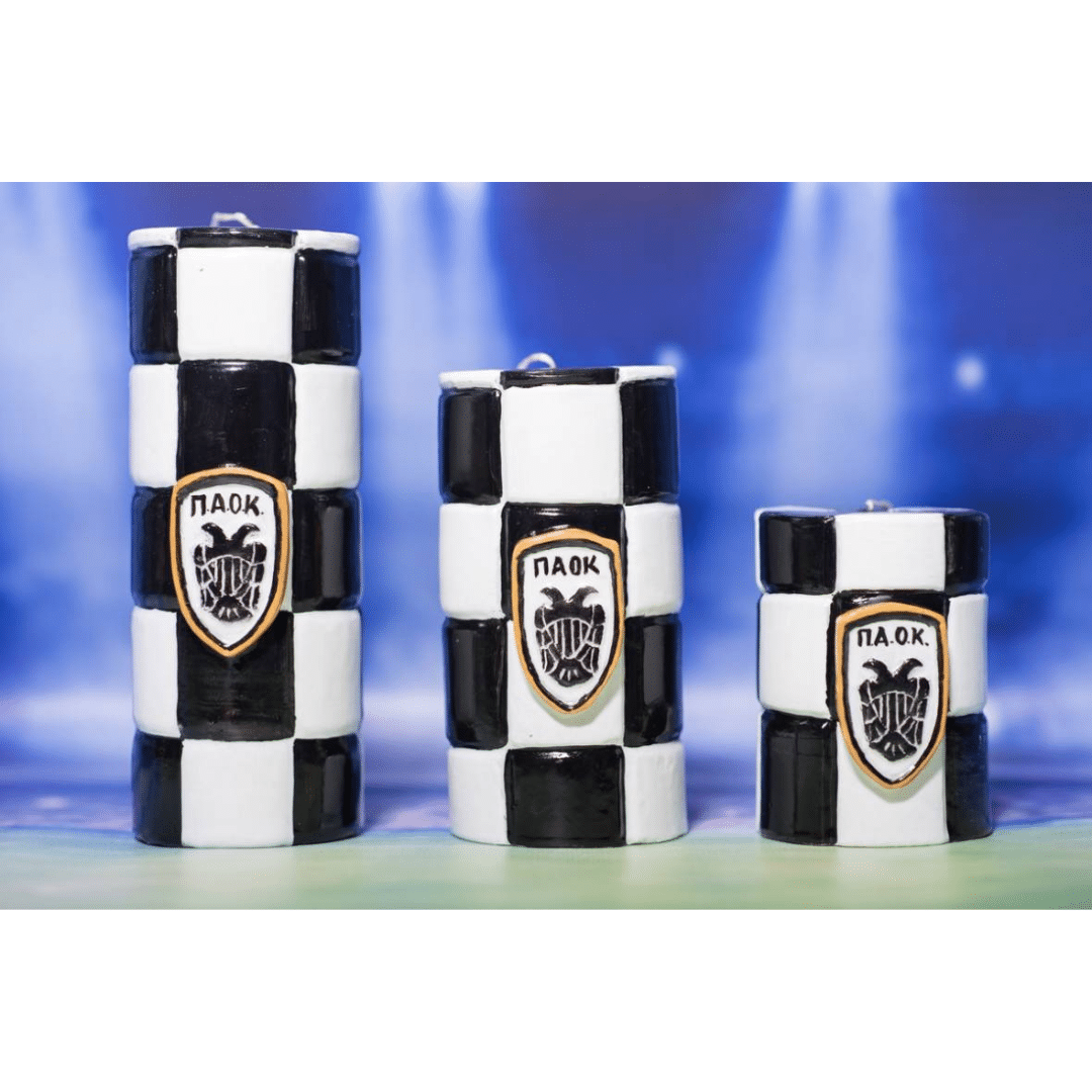 ΠΑΟΚ Κερί κύβοι χειροποίητο κέρινο σήμα 7x10cm. 003097