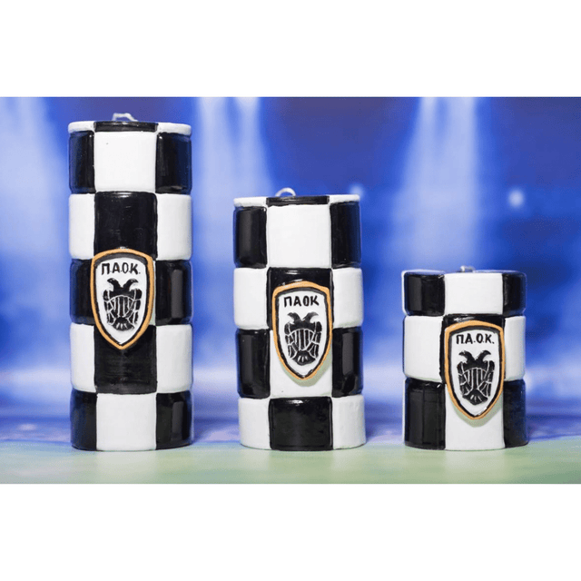 ΠΑΟΚ Κερί κύβοι χειροποίητο κέρινο σήμα 7x10cm. 003097