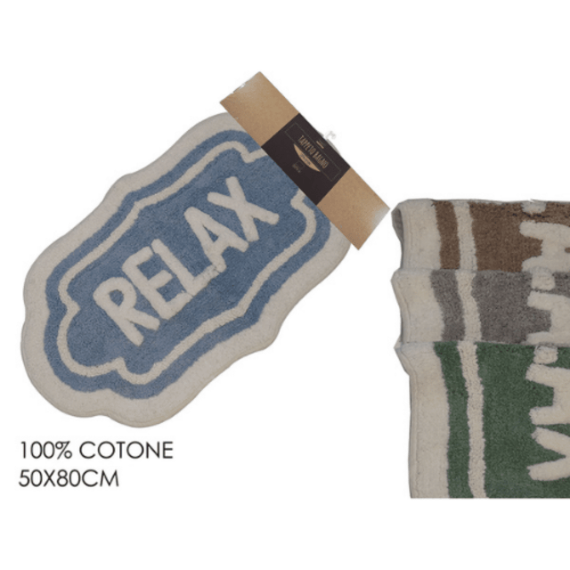 Πατάκι Μπάνιου 50x80cm 100% Βαμβακερό με Επιγραφή Relax General Trade