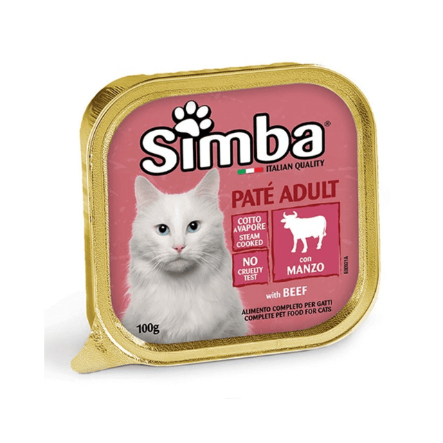 Πατέ 100gr Simba Cat Γατοτροφή Βοδινό