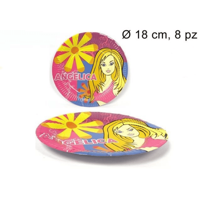 Πιάτο Party Χάρτινο Σετ 8Τεμ 18cm Σχέδιο Angelica Welkhome