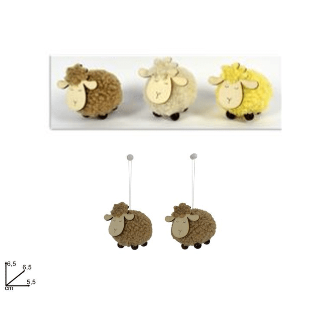 Προβατάκια Διακοσμητικά Σετ 2Τεμ 6x5cm Welkhome