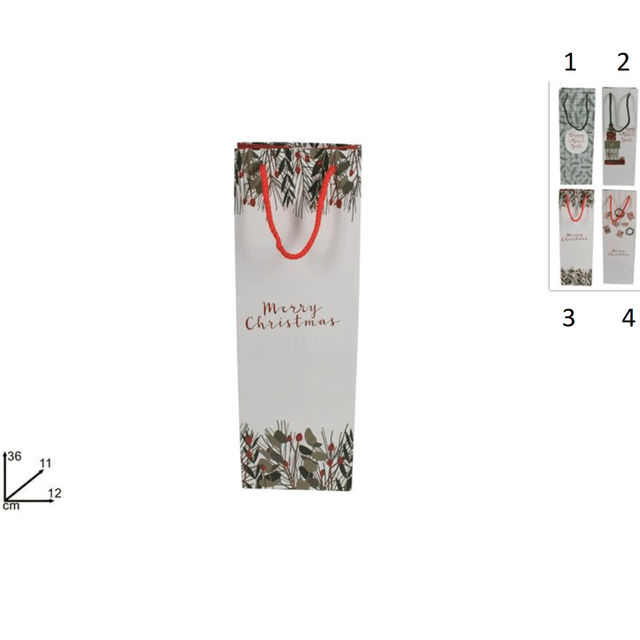 Σακούλα Για Μπουκάλι Χάρτινη 36x12x11cm YS22SD01-ZD Welkhome