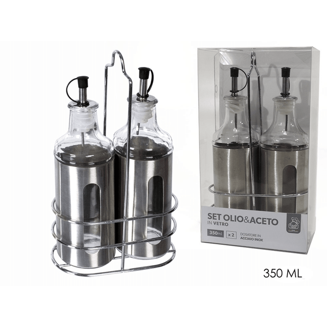 Σετ Λαδόξυδο Γυάλινο σε Μεταλλική Βάση 350ml Art.703196 General Trade