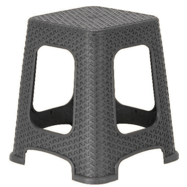 Σκαμπό Πλαστικό Rattan Γκρι Σκούρο 28.5x28.5x45cm 32-800-0973 TnS