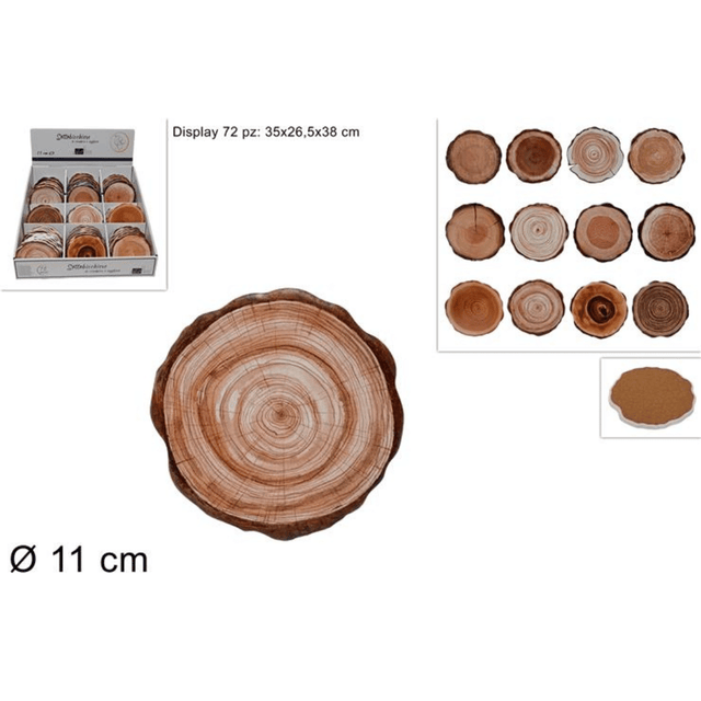 Σουβέρ Στρόγγυλα Ξύλινα 11cm Welkhome