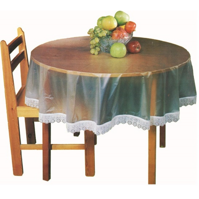 Τραπεζομάντηλο Ημιδιαφανές 200x132cm με Δαντέλα Αλέκιαστο P-0106 Sidirela