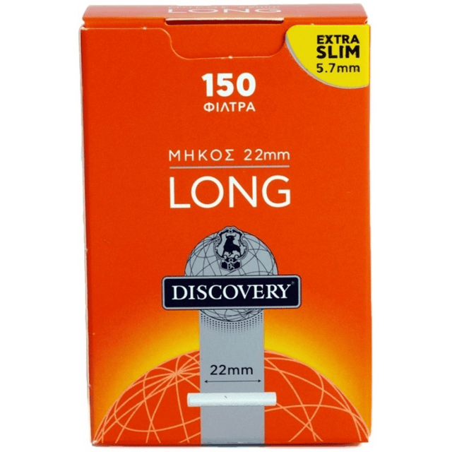 Φιλτράκια Στριφτού Discovery Extra Slim 5,7mm Long 22mm 1τμχ-(150 φιλτράκια)
