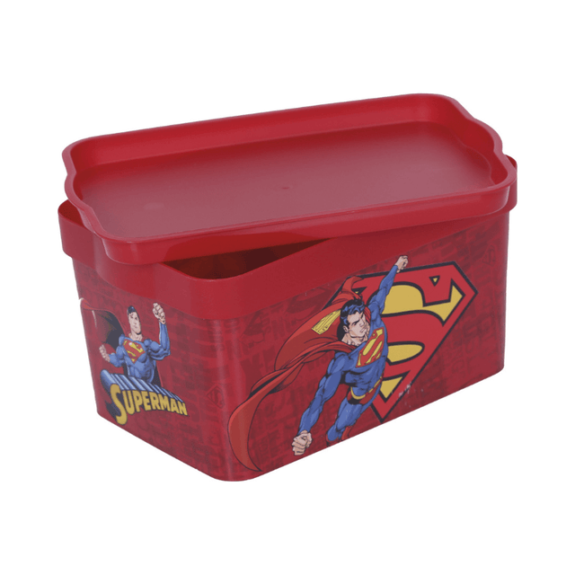 Δοχείο Πλαστικό Παιδικό 2300ml Superman με Καπάκι Κόκκινο Μ21 x Π14 x Υ10.5εκ. TnS 32-800-1355