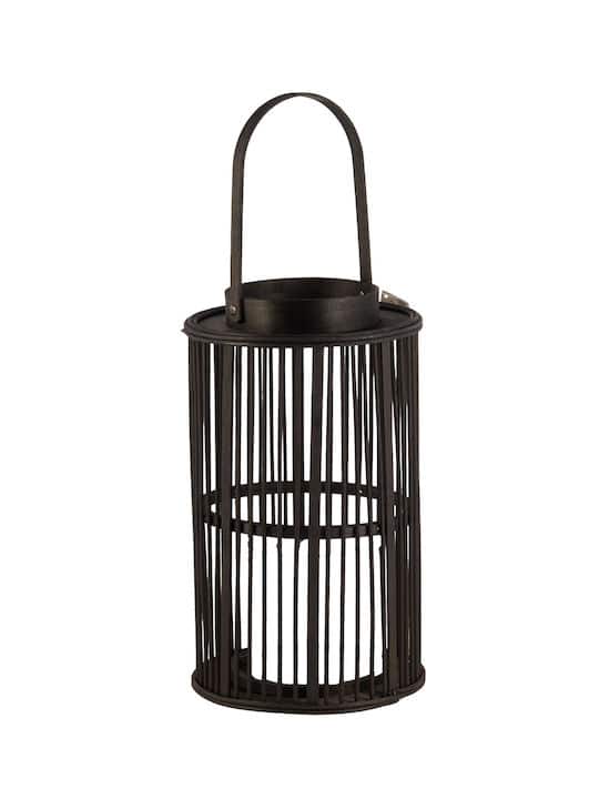 Φανάρι Γυάλινο Επιδαπέδιο Μαύρο 20.5x35cm Bamboo TnS 05-950-3031