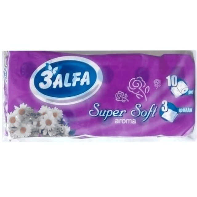 3Άλφα. Aroma 10x110gr 3Φύλλο Χαρτί Υγείας