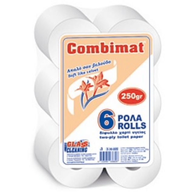Combimat 6x250gr 2Φύλλο Χαρτί Υγείας Extra Λείο