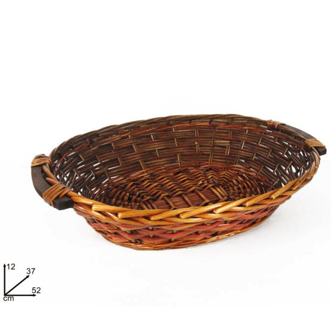 Καλάθι Ψάθινο με Χερούλια Κάφε 52x37x12cm Welkhome