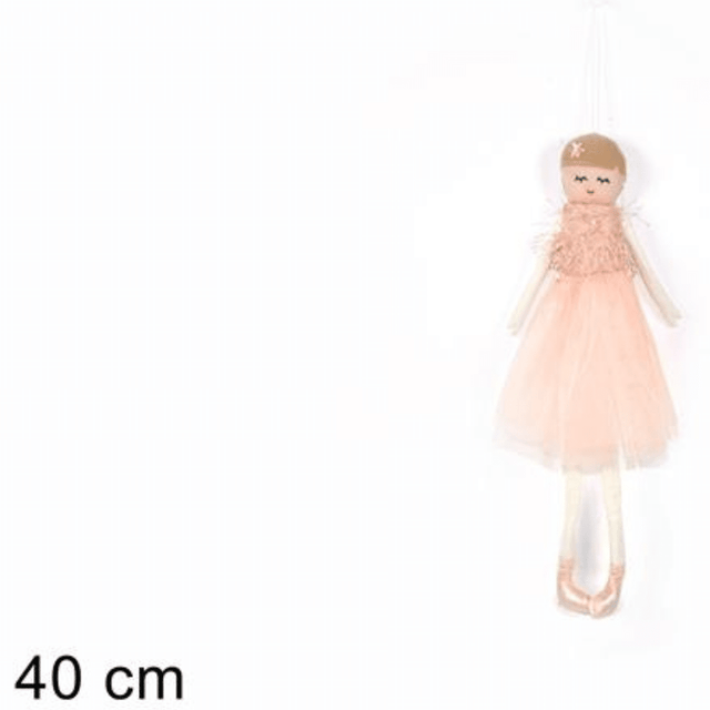 Κούκλα Υφασμάτινη Ρόζ Φόρεμα 40cm Welkhome