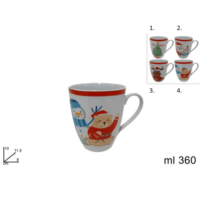 Κούπα Κεραμική Χριστουγεννιάτικη 360ml Welkhome