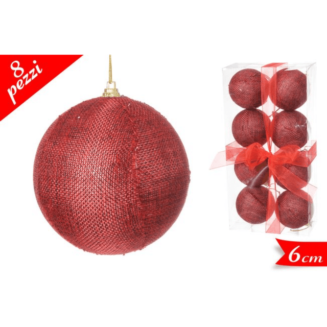 Μπάλα Κόκκινη 6cm 8τμχ. Χριστουγεννιάτικη Art.559202 Golden Hill