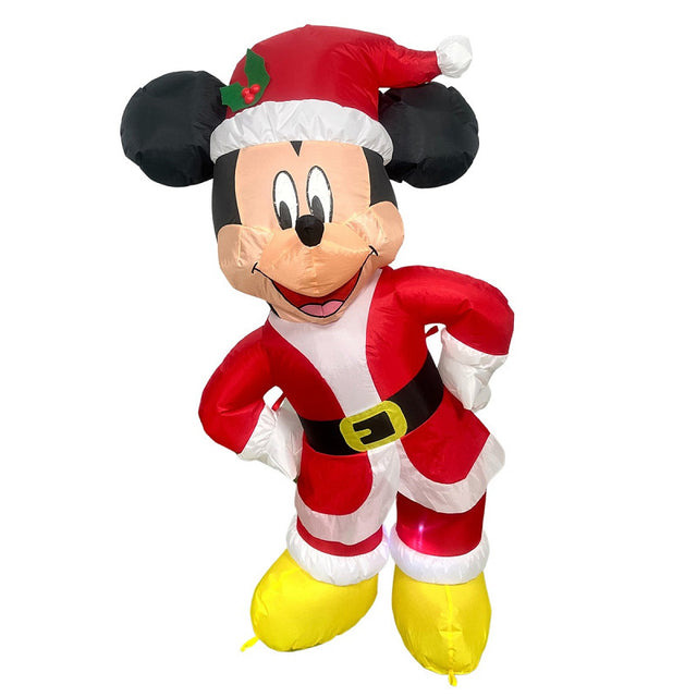 Mickey Santa Φωτιζόμενο Φουσκωτό με LED Εξωτερικού Χώρου