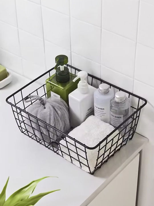 Καλάθι Αποθήκευσης Μεταλλικό Μαύρο 24x18x10cm