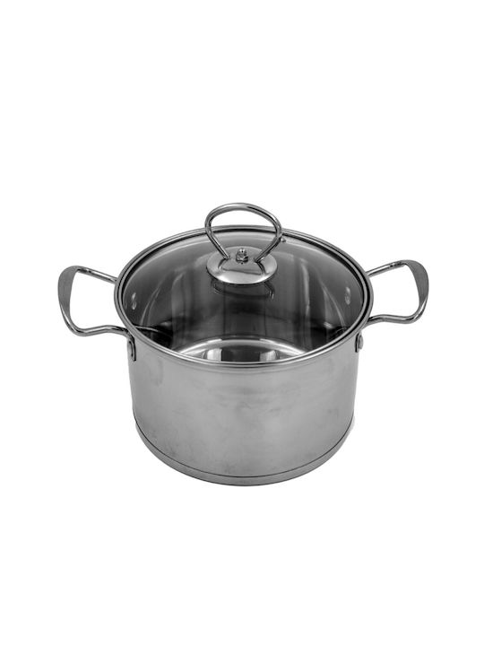 Κατσαρόλα Spice 20cm Ανοξείδωτη με Γυάλινο Καπάκι Sidirela E-3996