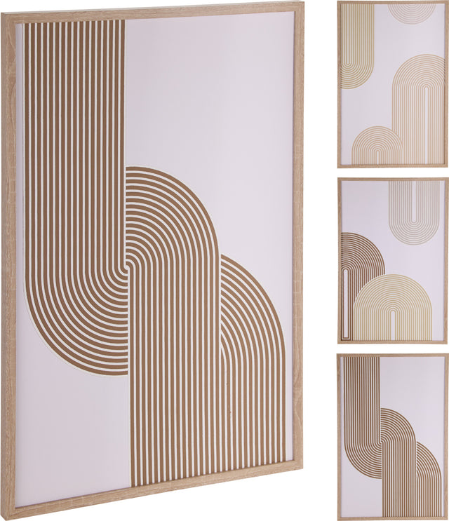Πίνακας σε Καμβά MDF 40x60x2cm Λευκό/Μπέζ