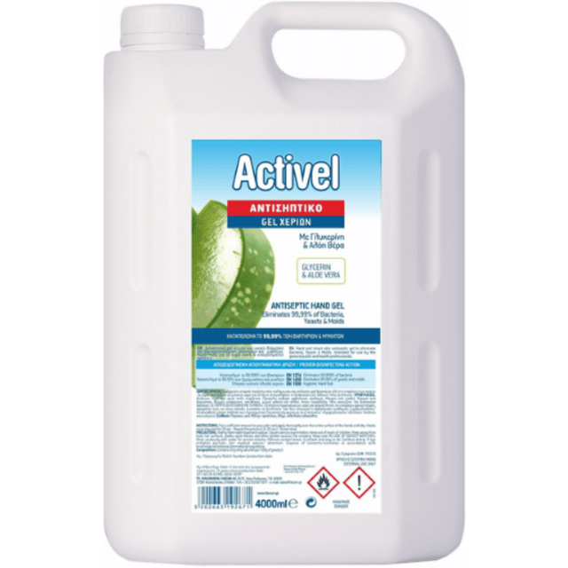 Farcom Activel Plus 4000ml Gel 70% Αλκοόλη Αντισηπτικά Χεριών