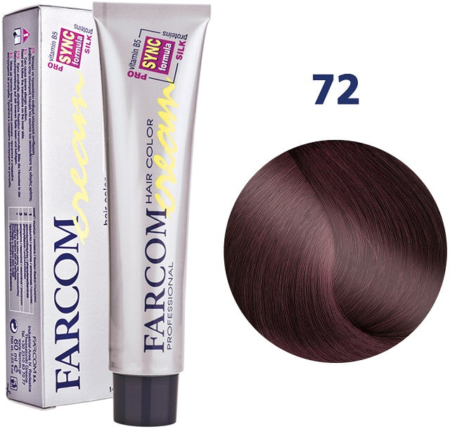 Farcom Hair Color Cream Βαφή Μαλλιών (60ml) N=72 Μαονί Κόκκινο