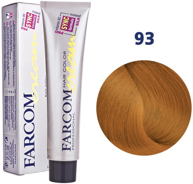 Farcom Hair Color Cream Βαφή Μαλλιών (60ml) N=93 Ξανθό Ανοιχτό Χάλκινο Χρυσαφί
