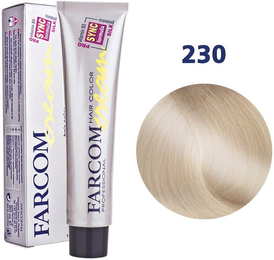 Farcom Hair Color Cream Βαφή Μαλλιών (60ml) Ν=230 Πολύ Φωτεινό Ξανθό Περλέ