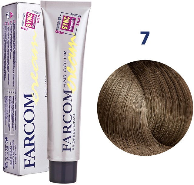 Farcom Hair Color Cream Βαφή Μαλλιών (60ml) Ν=7 Ξανθό