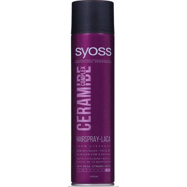 Hairspray Syoss 400ml Λάκ Μαλλιών Ceramide Complex Mega Strong Hold Νο5