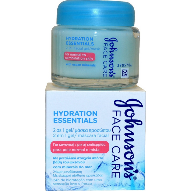 Johnson & Johnson 50ml Hydration Essentials 2 in 1 Gel Mask with Ocean Minerals Normal & Combination Skin