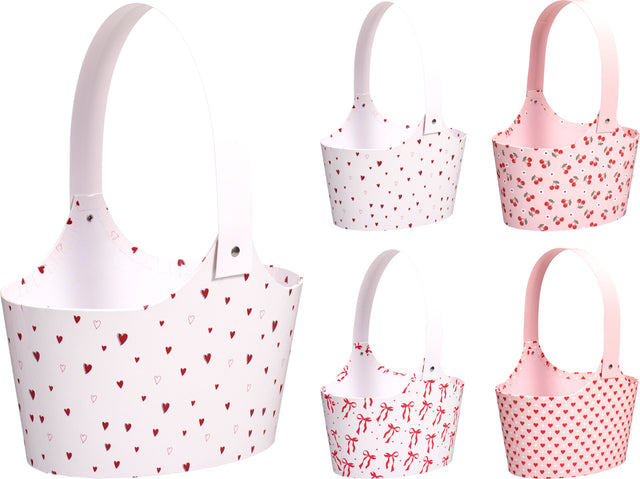 Καλάθι Χάρτινο με Χερούλι 19x14cm σε Διάφορα Σχέδια