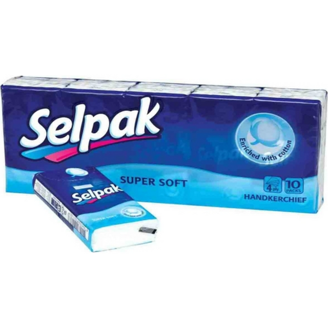 Selpak Χαρτομάντηλο 10x10 Συσκευασίες Super Soft (4φυλλα)