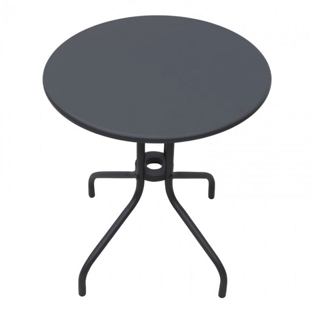Τραπέζι Μεταλλικό Φ60x70cm Με Μεταλλική Επιφάνεια Χρώμα Μαύρο