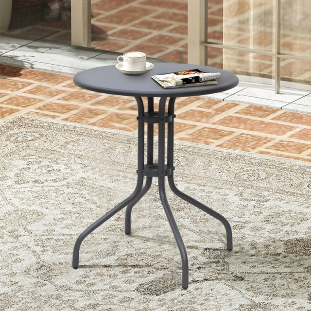 Τραπέζι Μεταλλικό Φ60x70cm Με Μεταλλική Επιφάνεια Χρώμα Καφέ