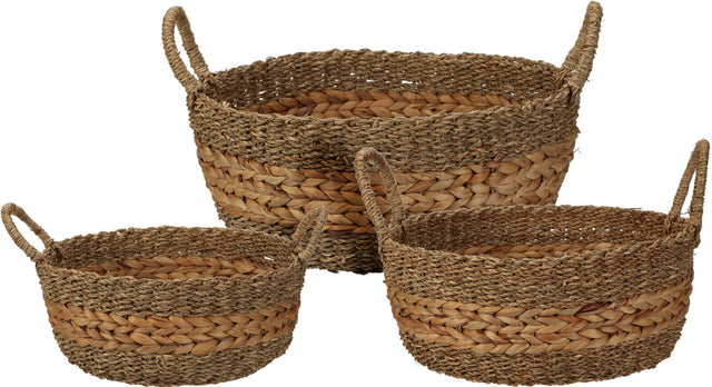 Καλάθι Ψάθινο με Χερούλια Large 35xh19cm
