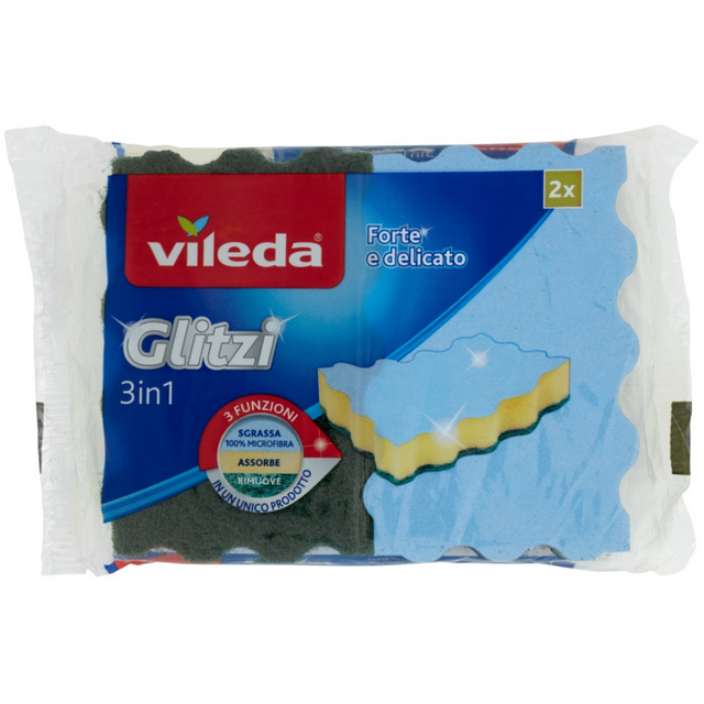 Σφουγγαράκια Κουζίνας 2τμχ. Glitzi 3 in 1 Vileda