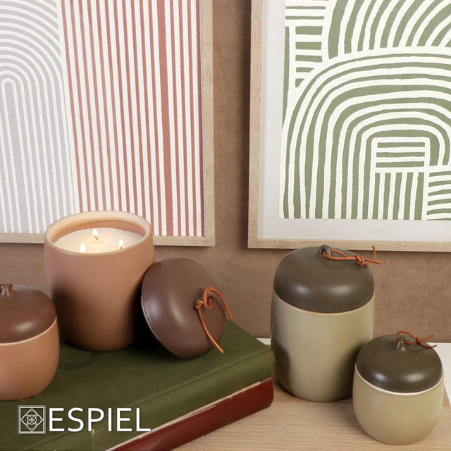 Αρωματικό Κερί Amber & Tonka 2% Κεραμ. Με Καπάκι Πράσινο 12εκ 31 Ώρες Καύσης