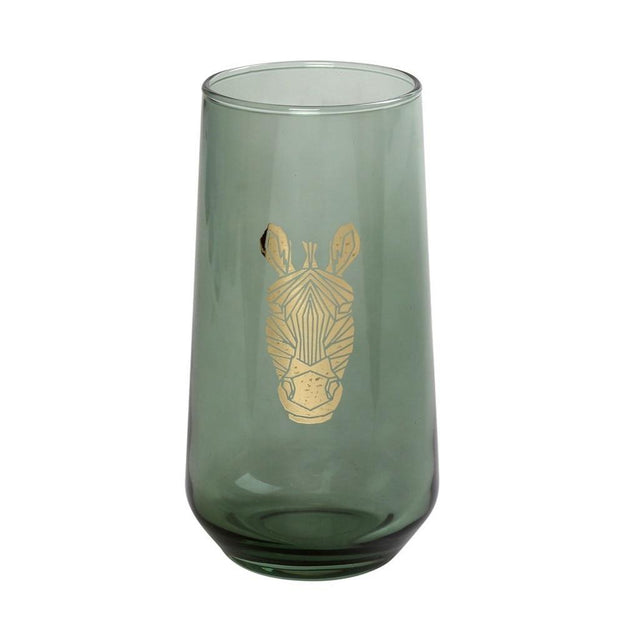 Dis. Jungle Zebra Σετ 6/τεμ Πράσινο Ποτήρι Νερού 470ml 7,8x14,8cm