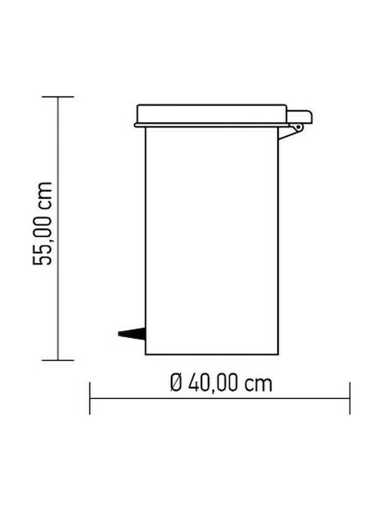 Κάδος με Πετάλ Κουζίνας 35lt Μπέζ Cyclops