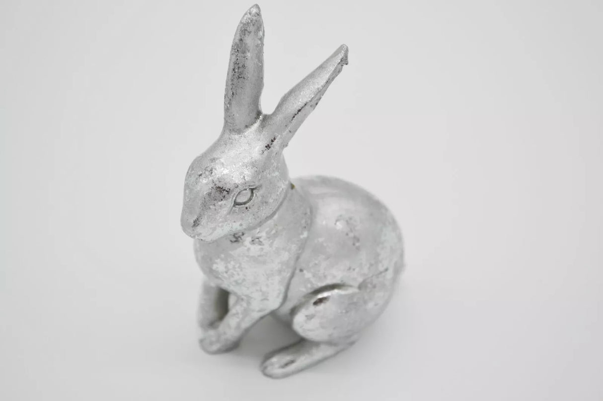 Λαγός Πολυζερίν Ασημί 10x16x6cm