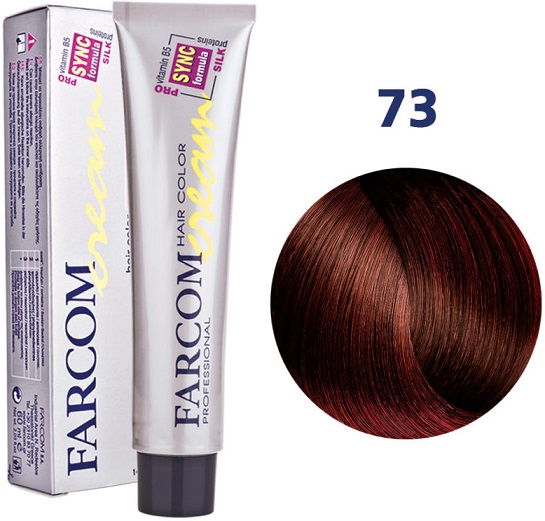 Farcom Hair Color Cream Βαφή Μαλλιών 60ml N73 Ξανθό Σκούρο Βαθύ Κόκκινο.