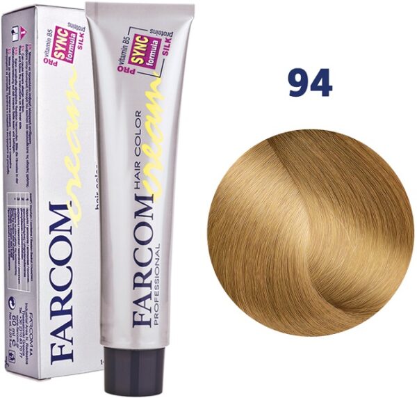 Farcom Hair Color Cream Βαφή Μαλλιών 60ml N94 Ξανθό Ανοιχτό Τού Κονιάκ.