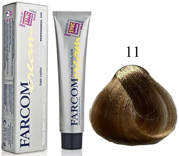 Farcom Hair Color Cream Βαφή Μαλλιών 60ml Ν11 Ξανθό Σουηδίας