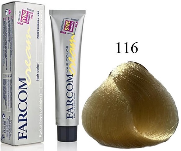 Farcom Hair Color Cream Βαφή Μαλλιών 60ml Ν116 Ξανθιστικό Χρυσαφί.